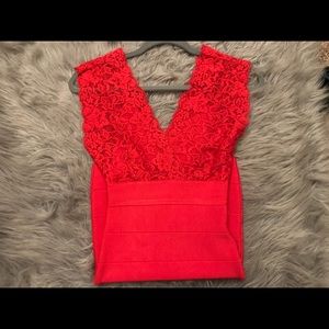 Bebe red bodycon dress